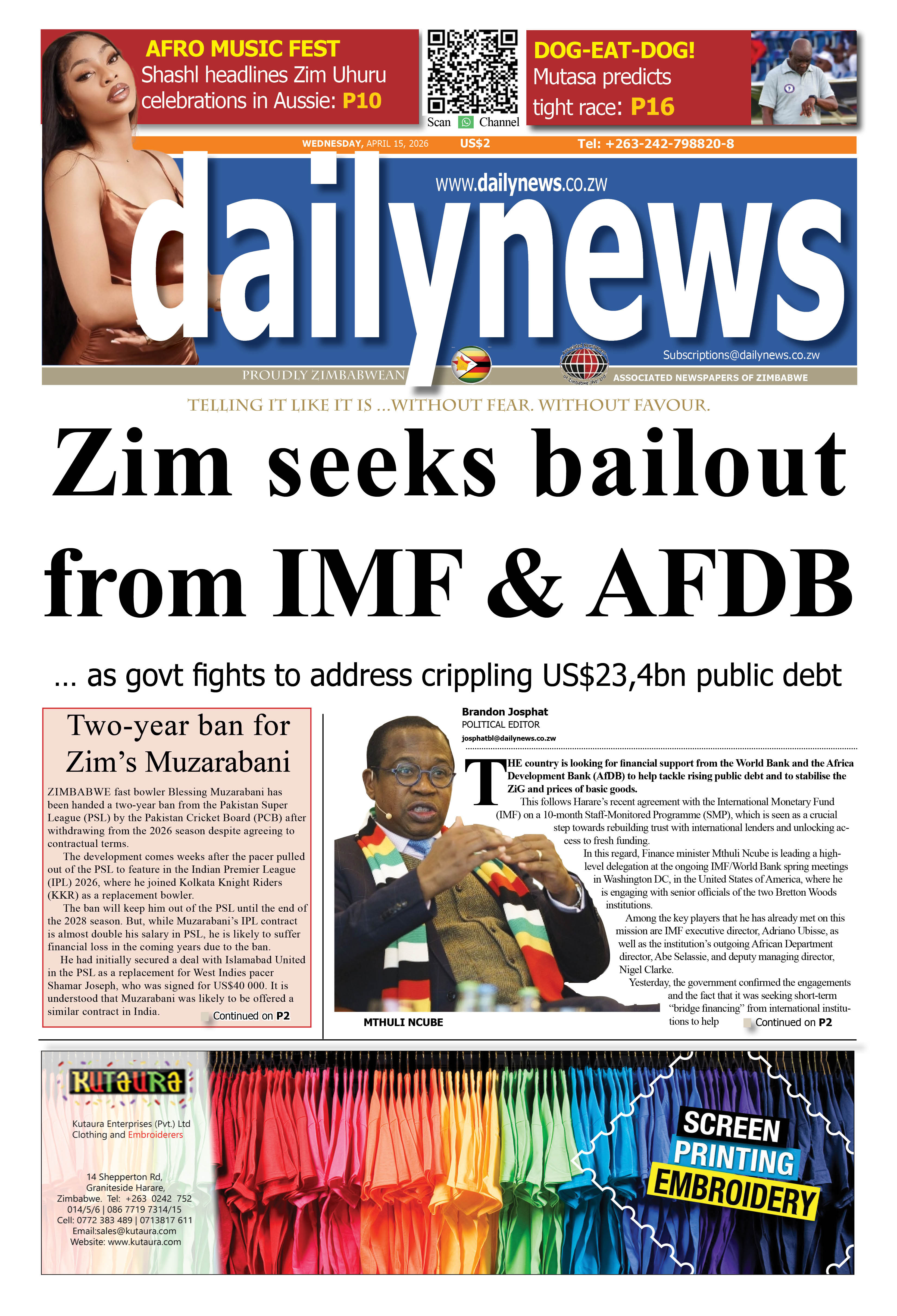 Wednesday 15 April 2026